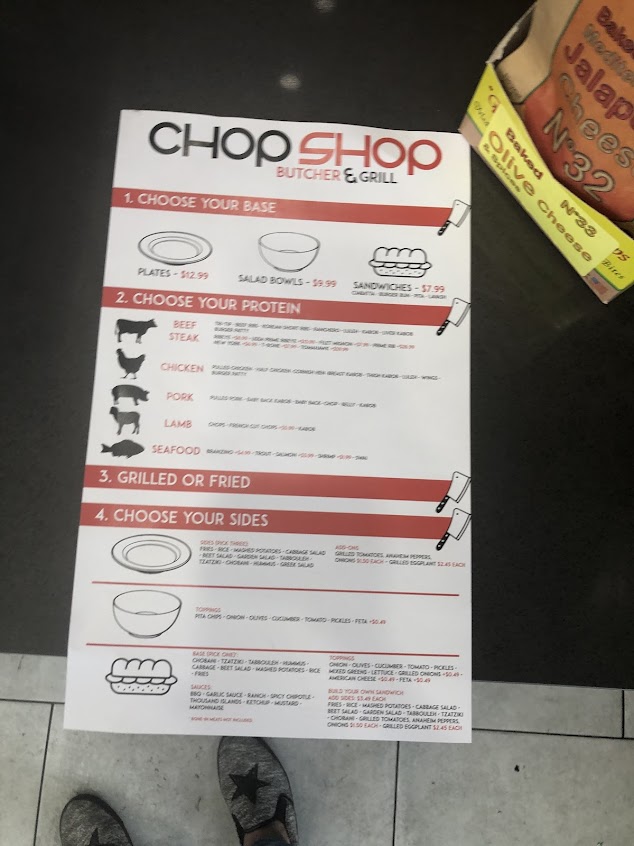Menu Chop Shop Butcher Grill - 5