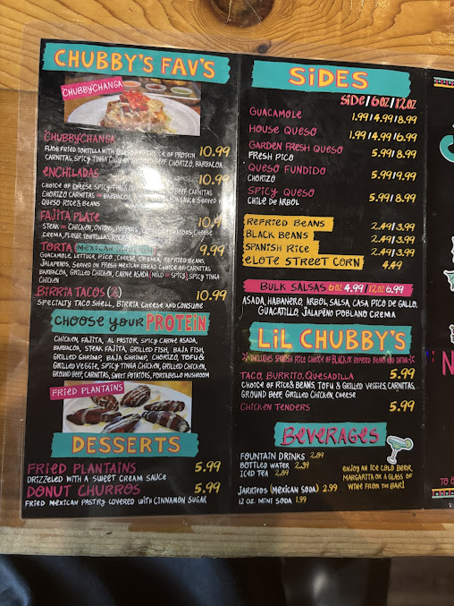 Menu Chubby's Tacos Raleigh - 4