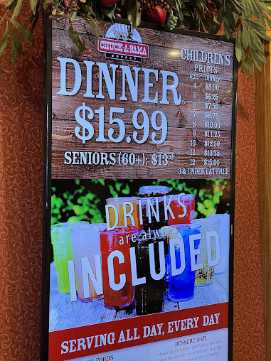 Menu Chuck A Rama Buffet - 1