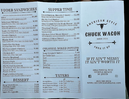 Menu Chuck Wagon Myrtle Beach - 6