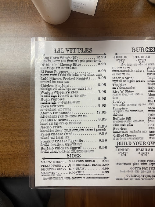 Menu Chuck Wagon Myrtle Beach - 9