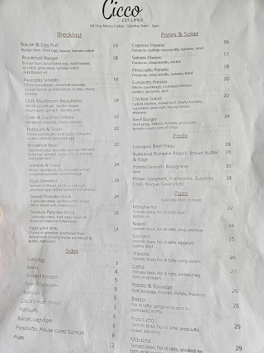 Menu Cicco Zetland - 2