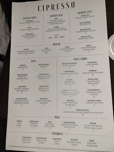 Menu Cipresso In Seminole Hard Rock Tampa - 5