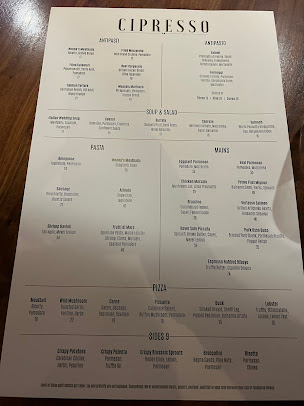Menu Cipresso In Seminole Hard Rock Tampa - 9