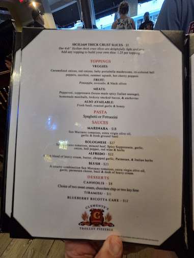 Menu Clementes Wood Fired Trolley Pizzeria - 5
