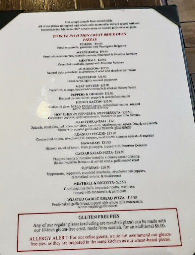 Menu Clementes Wood Fired Trolley Pizzeria - 9