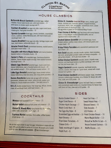 Menu Clinton St. Baking Company - 1