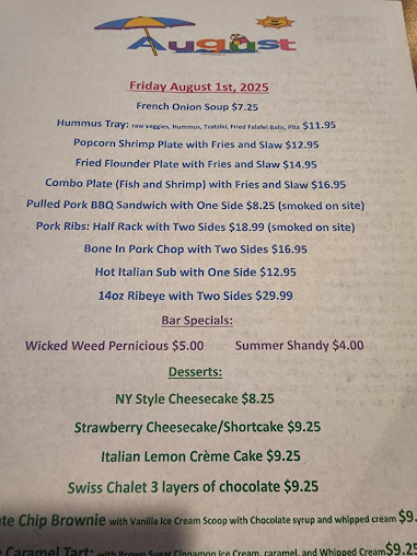 Menu Clubhouse Restaurant Bar & Grill - 1