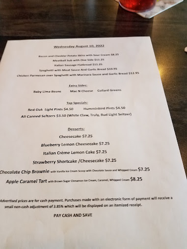 Menu Clubhouse Restaurant Bar & Grill - 4