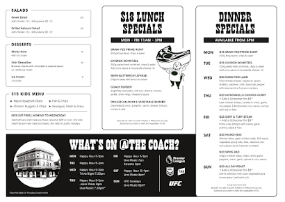 Menu Coach And Horses Hotel - 1