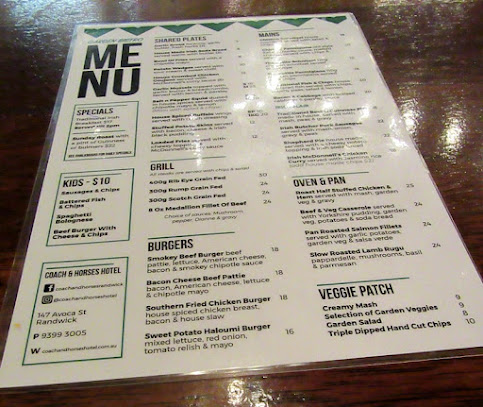 Menu Coach And Horses Hotel - 8