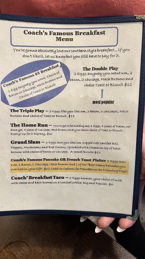 Menu Coachs Island Pub And Grub - 6