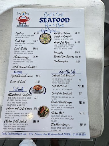 Menu Coast 2 Coast Seafood Bar And Grill - 1