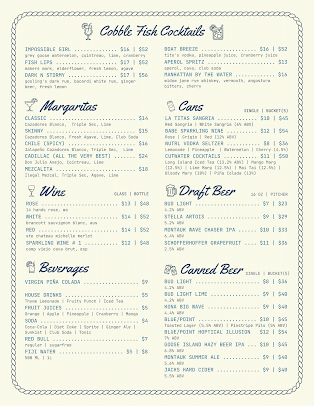 Menu Cobble Fish - 0