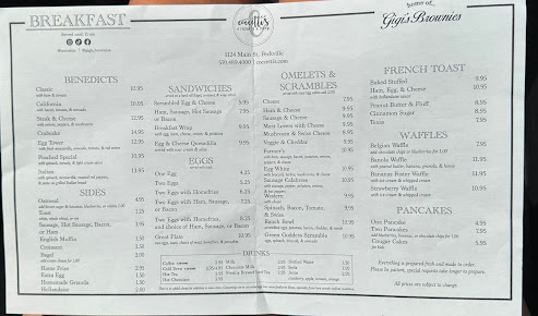 Menu Coccetti's A Restaurant & Bakery - 1