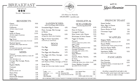 Menu Coccetti's A Restaurant & Bakery - 2
