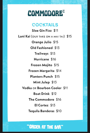 Menu Commodore Ii - 6
