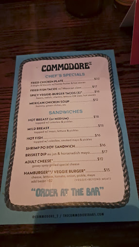 Menu Commodore Ii - 9