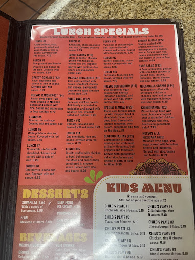 Menu Con Sabor A México - 1