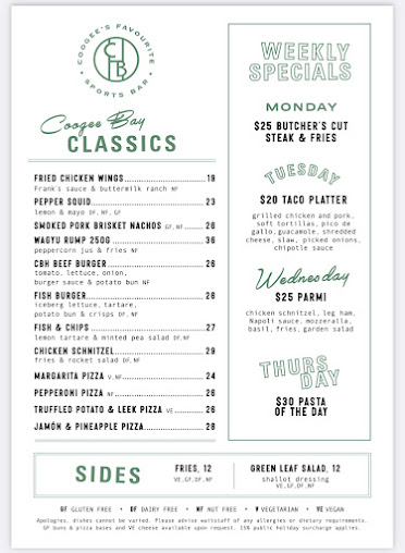 Menu Coogee Bay Hotel - 3