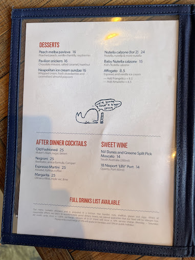 Menu Coogee Pavilion Ground Floor - 1