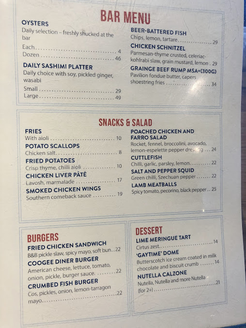 Menu Coogee Pavilion Ground Floor - 4
