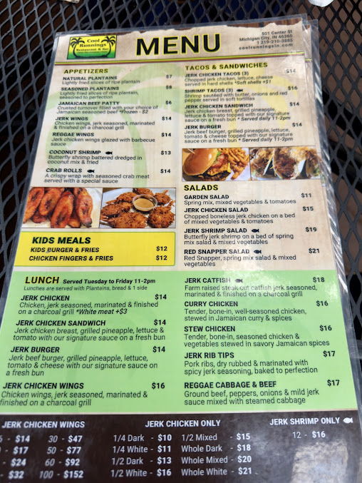Menu Cool Runnings Restaurant Bar - 8