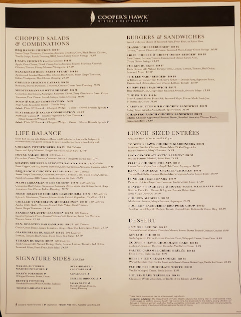 Menu Coopers Hawk Winery Restaurant - 3