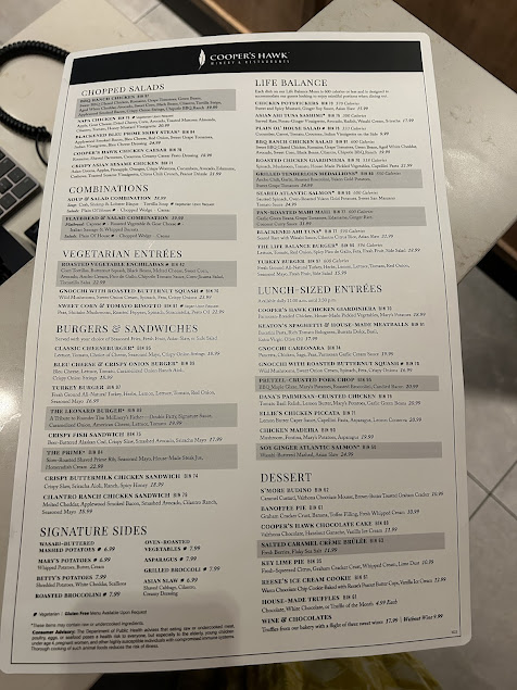 Menu Coopers Hawk Winery Restaurant - 5