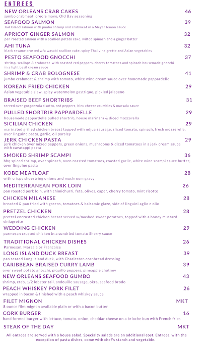 Menu Cork Bar & Restaurant - 0