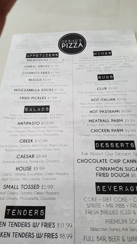 Menu Cosmos Pizza Corolla Light - 2