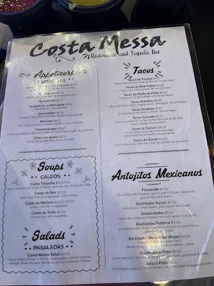 Menu Costa Messa Restaurant South - 1