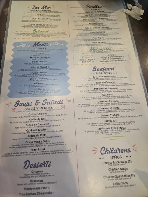 Menu Costa Messa Restaurant South - 7
