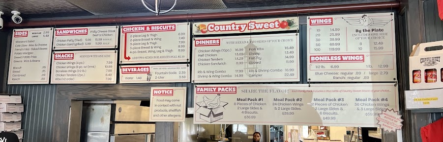 Menu Country Sweet Chicken & Ribs - 4