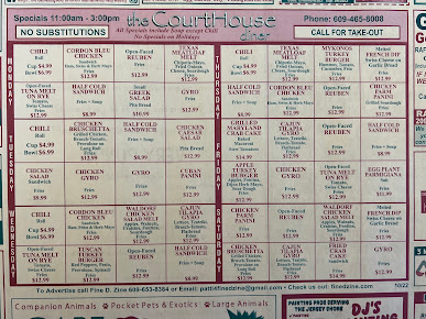 Menu Court House Diner Family Restaurant - 8