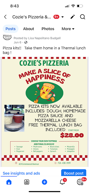 Menu Cozie's Pizzeria & Cafe - 28