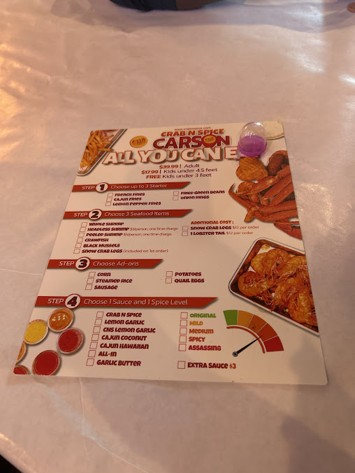 Menu Crab N Spice Carson - 0