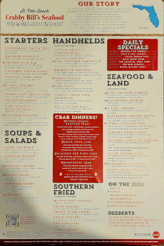 Menu Crabby Bills In St Pete Beach - 1