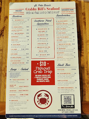 Menu Crabby Bills In St Pete Beach - 4