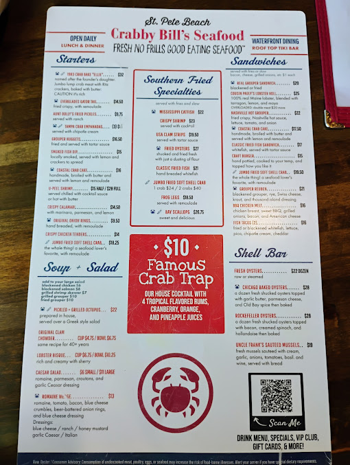 Menu Crabby Bills In St Pete Beach - 5