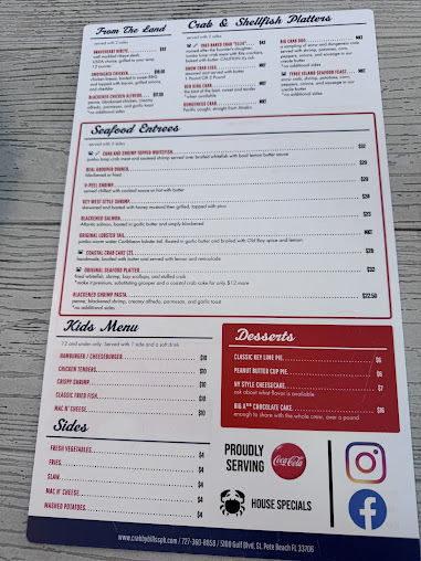 Menu Crabby Bills In St Pete Beach - 6