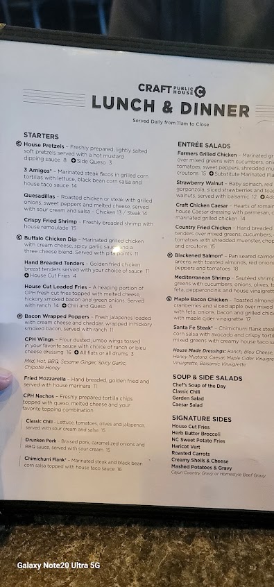 Menu Craft Public House - 8