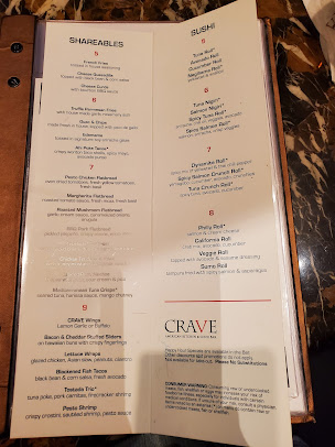 Menu Crave American Kitchen Sushi Bar The Galleria Edina - 7