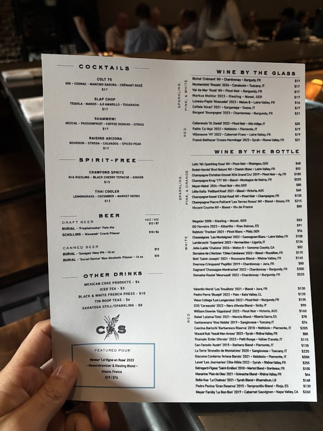 Menu Crawford And Son - 2