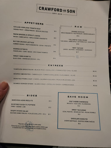 Menu Crawford And Son - 9