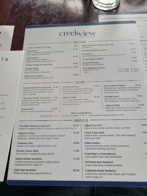 Menu Creekview Restaurant - 9
