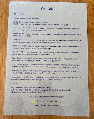 Menu Crumb Cafe - 1