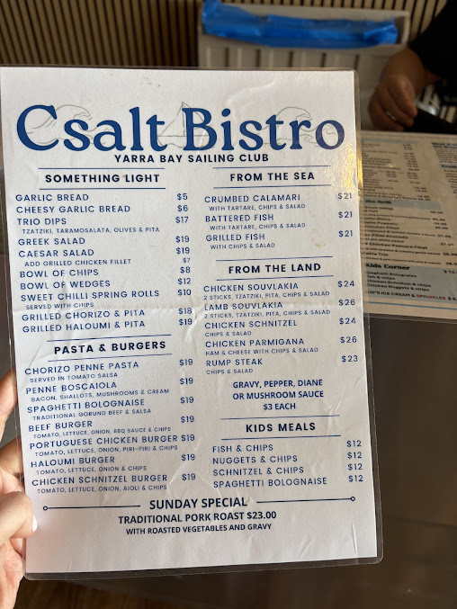 Menu Csalt On The Beach Restaurant - 2