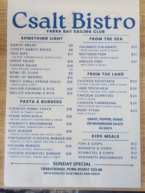 Menu Csalt On The Beach Restaurant - 3