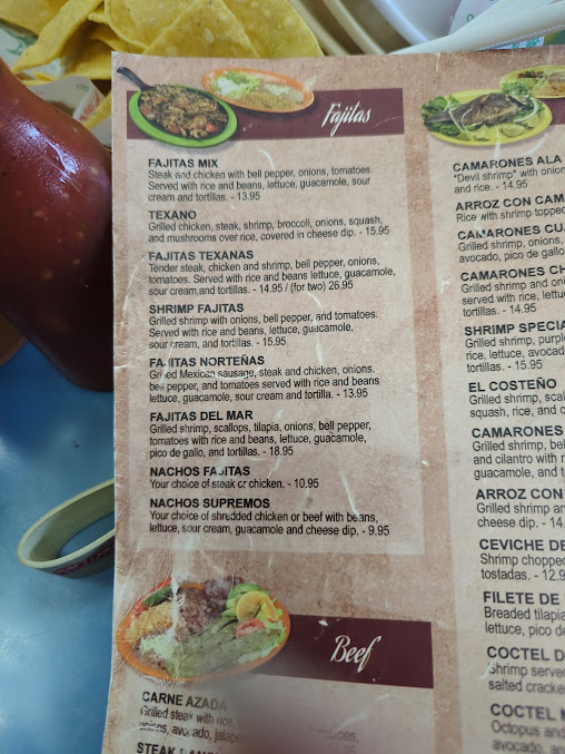Menu Cuatro Caminos Mexican Restaurant - 1